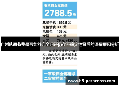 广州队调节费是否能够完全归还仍存不确定性背后的深层原因分析